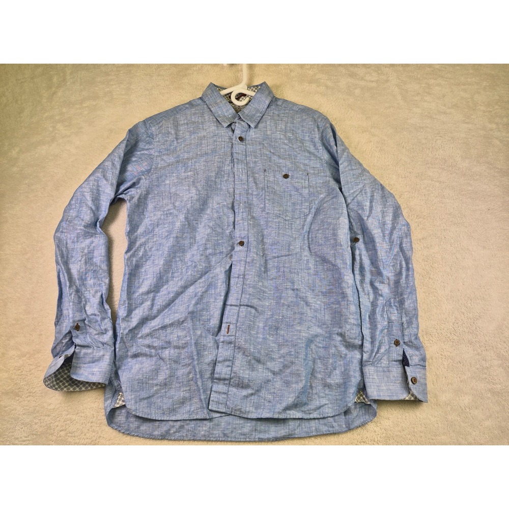 Ted Baker London Mens Light Blue Long Sleeve Button Down Shirt Size 5 XL
